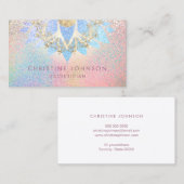 フェイクカラフルグリッターエステティシャン 名刺 (正面/裏面)