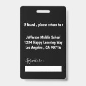 フェイクカルボード中学校先生IDバッジ バッジ (裏面)