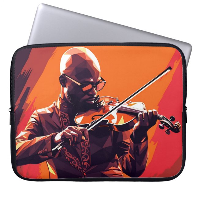 フェイクキャンバスプリントプリント ラップトップスリーブ (正面)