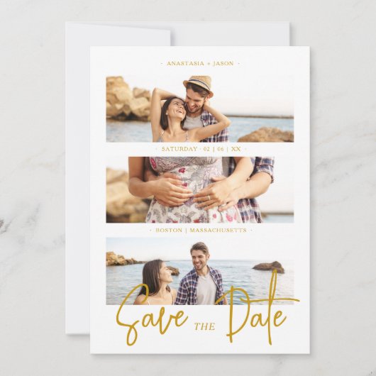 フェイククールゴールデン結婚ロマンの写真数々の3 セーブザデート (正面)