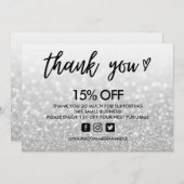 フェイクグリッターありがとうハートメディア挿入 招待状 (正面/裏面)