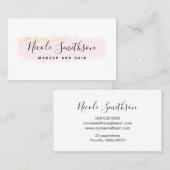 フェイクグリッターと水彩ブラシストロークのロゴ 名刺 (正面/裏面)