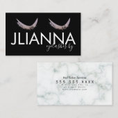 フェイクグリッターまつげサロン白黒 名刺 (正面/裏面)