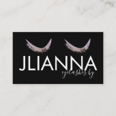 フェイクグリッターまつげサロン白黒 名刺 (正面)