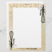 フェイクグリッターウィスクパーソナライズされたレシピレターヘッド (正面/裏面)