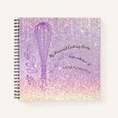 フェイクグリッターウィスクパーソナライズされたレシピ料理本 ノートブック (正面)