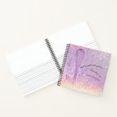 フェイクグリッターウィスクパーソナライズされたレシピ料理本 ノートブック (内部)