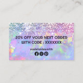 フェイクグリッターオペ感謝していルあなた名刺 名刺 (裏面)