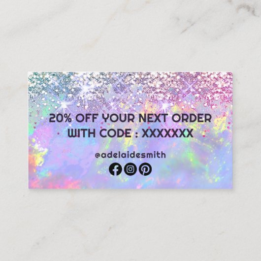 フェイクグリッターオペ感謝していルあなた名刺 名刺 (裏面)