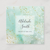 フェイクグリッターオンターコイズ水色・ スクエア名刺 (正面)