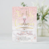 フェイクグリッターオン大理石ファーストホーリーコミュニオン 招待状 (スタンド正面)