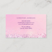 フェイクグリッターオン淡い色のピンク 名刺 (裏面)