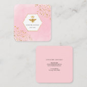 フェイクグリッタークイーンビーのロゴのピンクの水色 スクエア名刺 (正面/裏面)