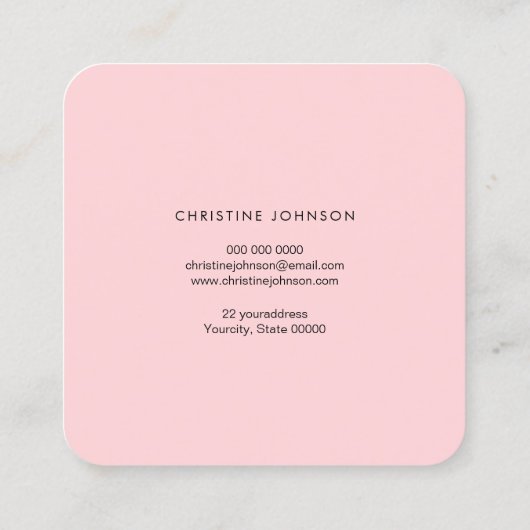 フェイクグリッタークイーンビーのロゴのピンクの水色 スクエア名刺 (裏面)