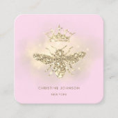 フェイクグリッタークイーンビーon pink スクエア名刺 (正面)