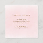 フェイクグリッタークイーンbeeピンクの水色 スクエア名刺 (裏面)