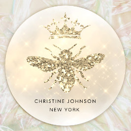 フェイクグリッタークイーンbeeロゴ ラウンドシール