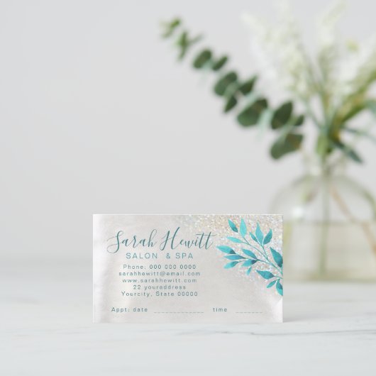 フェイクグリッターサロンアポイントメントカード 名刺 (スタンド正面)