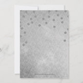 フェイクグリッターシルバーネイビー紙吹雪ブライダルシャワー 招待状 (裏面)