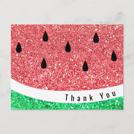 フェイクグリッタースライス感謝していユー ポストカード (正面)