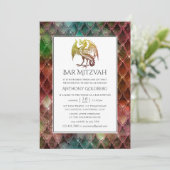 フェイクグリッタードラゴンをテーマにしたバー（ユダヤ教の）バル・ミツバー 招待状 (スタンド正面)