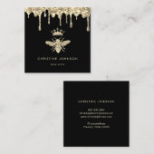 フェイクグリッタードリップクイーンビーのロゴ スクエア名刺 (正面/裏面)