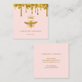 フェイクグリッタードリップクイーンビー四角名刺 スクエア名刺 (正面/裏面)