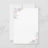 フェイクグリッターバプテ感謝していィスお嬢さん 招待状 (裏面)