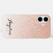フェイクグリッターバラ金ゴールドスグラデーションクリプト名前をカスタムする Case-Mate iPhoneケース (裏面 (横))