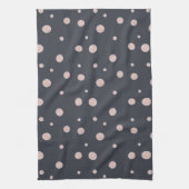 フェイクグリッターバラ金ゴールド赤面パターン キッチンタオル (縦)