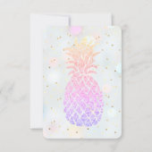 フェイクグリッターパイナップル誕生日 招待状 (裏面)