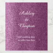 フェイクグリッターパープルエレガンス ワインラベル (シングルラベル)