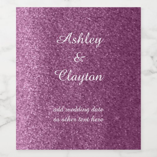 フェイクグリッターパープルエレガンス ワインラベル (シングルラベル)