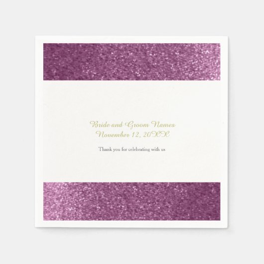 フェイクグリッターパープ結婚リン スタンダードカクテルナプキン (正面)