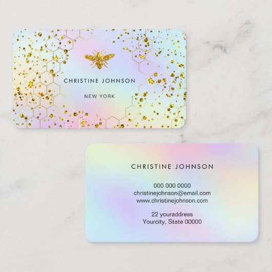 フェイクグリッタービーパステルの色の背景 名刺 (正面/裏面)