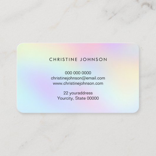 フェイクグリッタービーパステルの色の背景 名刺 (裏面)