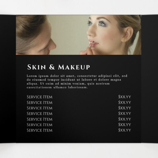 フェイクグリッターピンクセイン3折パンフレット 三つ折りカード (内部中)