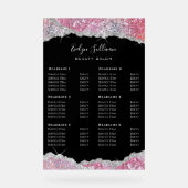 フェイクグリッターピンクセクイン価格表 アクリルサイン (正面)