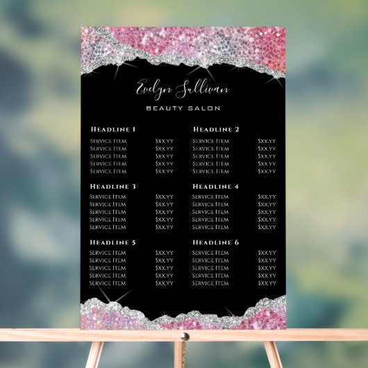 フェイクグリッターピンクセクイン価格表 アクリルサイン (ニュートラル)