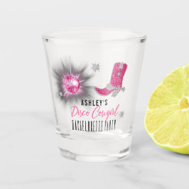 フェイクグリッターピンクディスコ女性のカーボーイバチェロレッテ ショットグラス