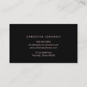 フェイクグリッターピンクバタフライロイヤリティカード 名刺 (裏面)