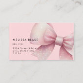 フェイクグリッターピンクボウデザイン 名刺 (裏面)