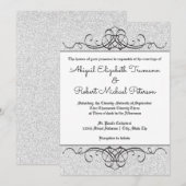 フェイクグリッターフォーマルフローリッシュ–5x7ウェディング招待 招待状 (正面/裏面)