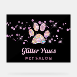 フェイクグリッターペットサロン アクリルサイン