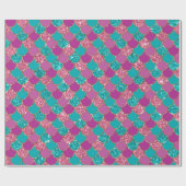 フェイクグリッターマーメイドはかりで測パターンパーティーラップ ラッピングペーパー (フラット)