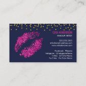 フェイクグリッターリップ金ゴールド紙吹雪メイクアップアーティスト 名刺 (裏面)