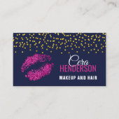 フェイクグリッターリップ金ゴールド紙吹雪メイクアップアーティスト 名刺 (正面)