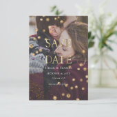 フェイクグリッター写真の保存日付 招待状 (スタンド正面)