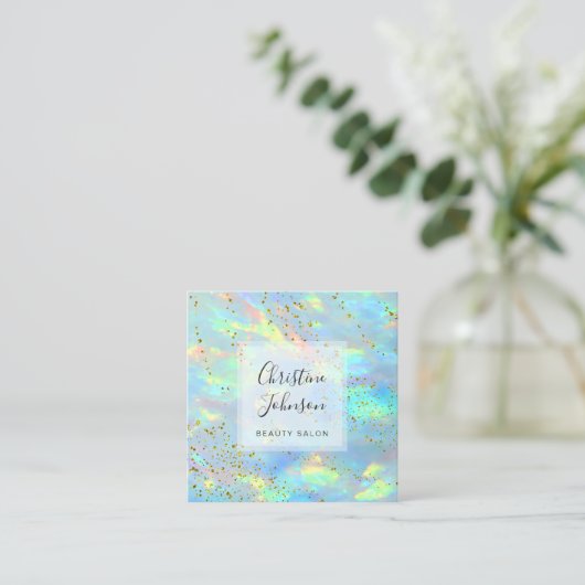 フェイクグリッター写真 スクエア名刺 (スタンド正面)