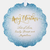 フェイクグリッター効果新生児少年 オーナメントカード (裏面)